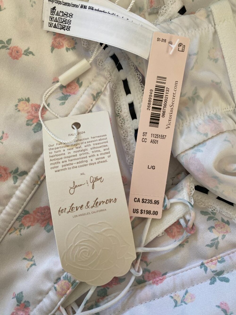 NWT For Love and Lemons Victoria's Secret Sabrina Midi Slip Dress - L - Picture 5 of 10